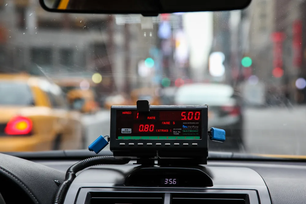 Taxi meter pictured as a common scam for a piece on is Philadelphia safe to visit