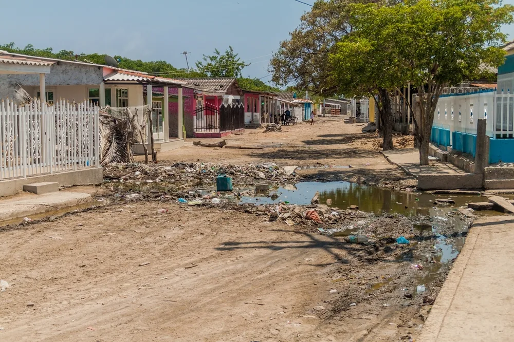Piece on Is Cartagena Safe to Visit featuring a slum on the island