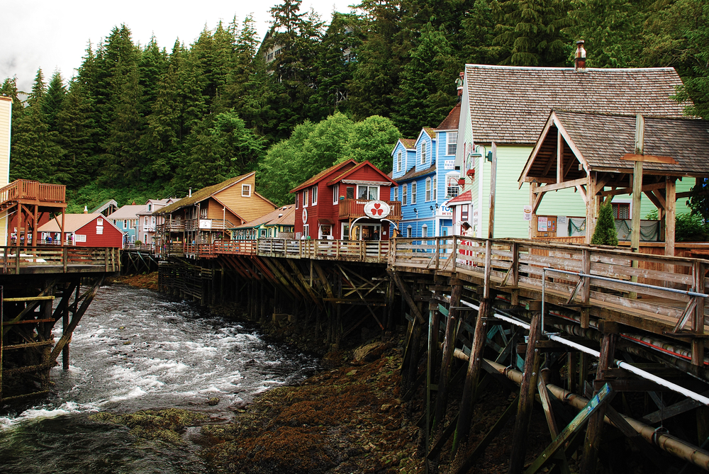 Fishing village of Ketchikan, one of the best places to visit in Alaska, pictured in the day