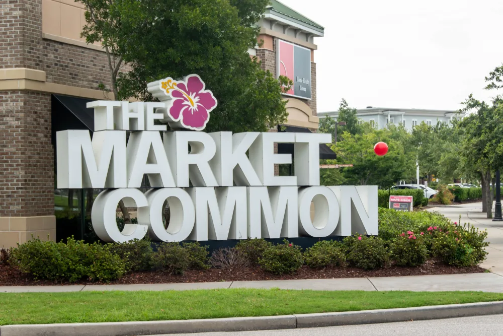 The Market Common area in Myrtle Beach, one of the best places to stay when there
