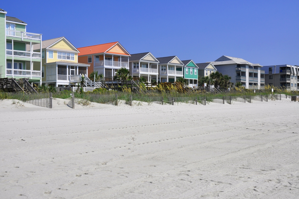 Surfside beach, one of the best places to stay in Myrtle Beach, pictured from the beach