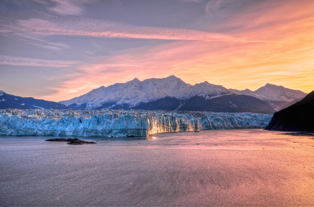 Hubbard Glacier at the Inside Passage, one of the best places to visit in Alaska
