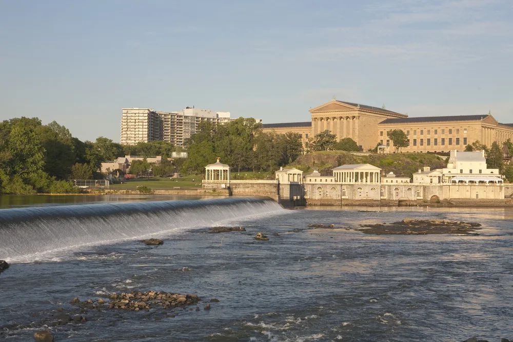 University City, home of the Penn Museum, pictured from the other side of the river for a piece titled where to stay in Philadelphia