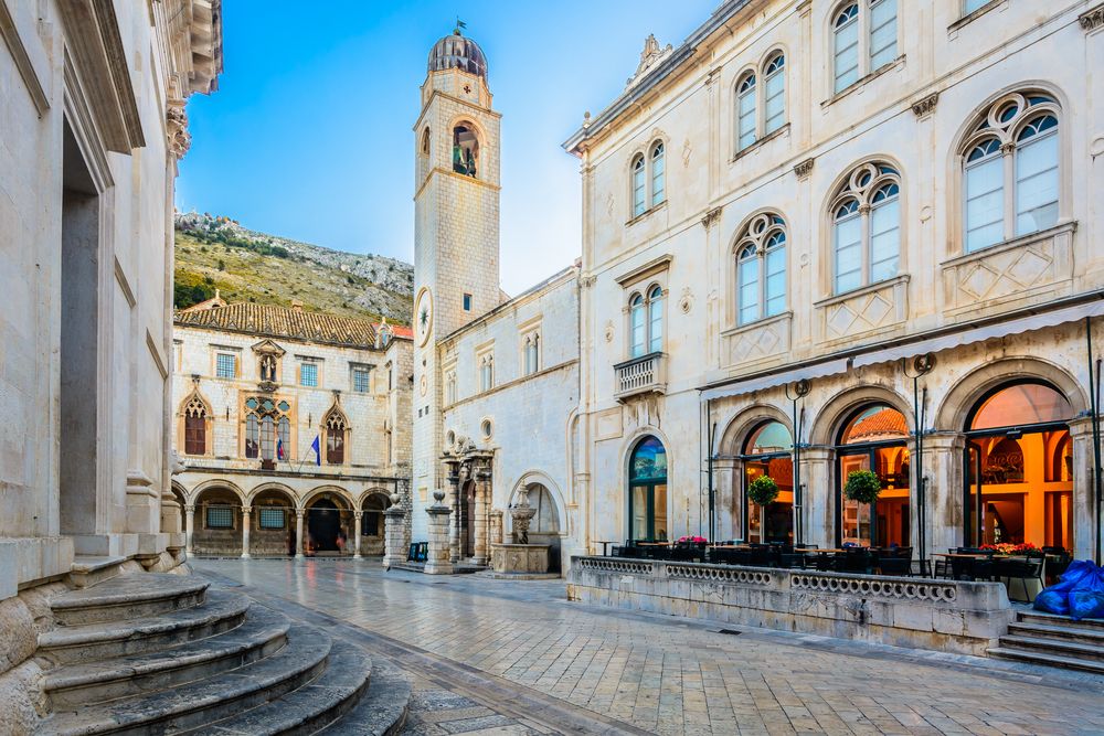 City Center, one of the best places to stay in Dubrovnik, pictured from the square in the middle of the walled city