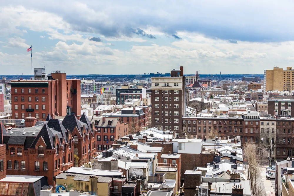 Photo of West Philly, one of the best places to stay in Philadelphia, pictured from a rooftop