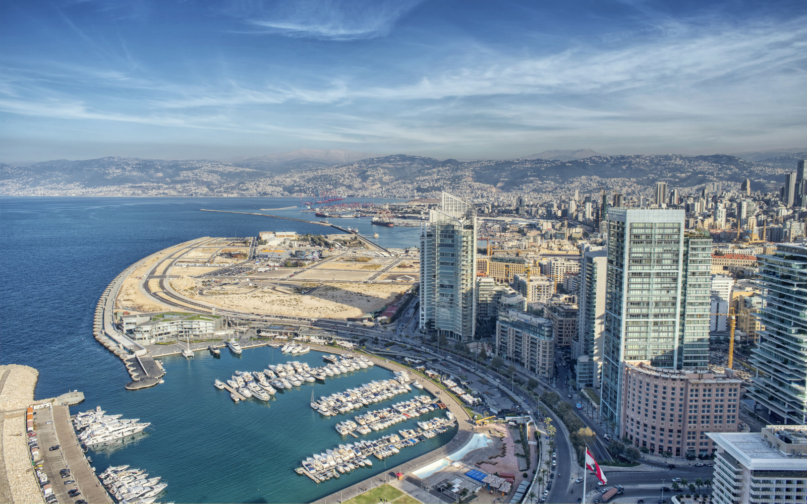 Aerial view of capital Beirut for a piece on Is Lebanon Safe to Visit