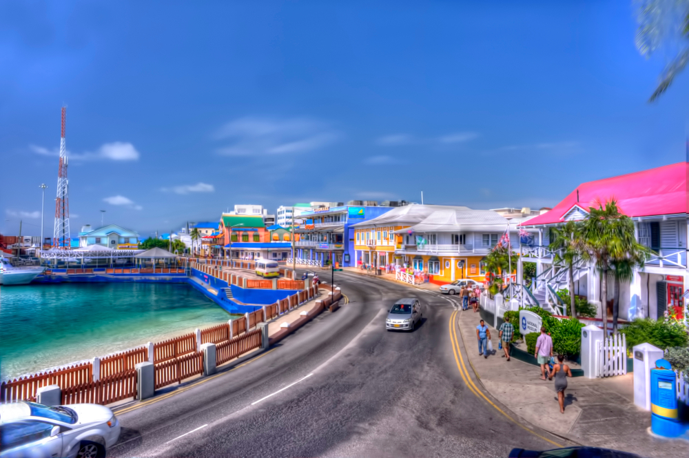 Image of a road in George Town, taken during the best time to visit the Cayman Islands