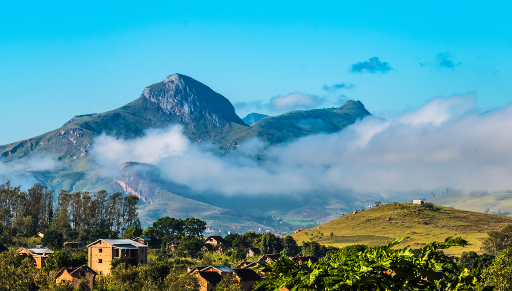 View of low clouds over Ambalavao in Haute Matsiatra region for a piece asking Is Madagascar Safe to Visit