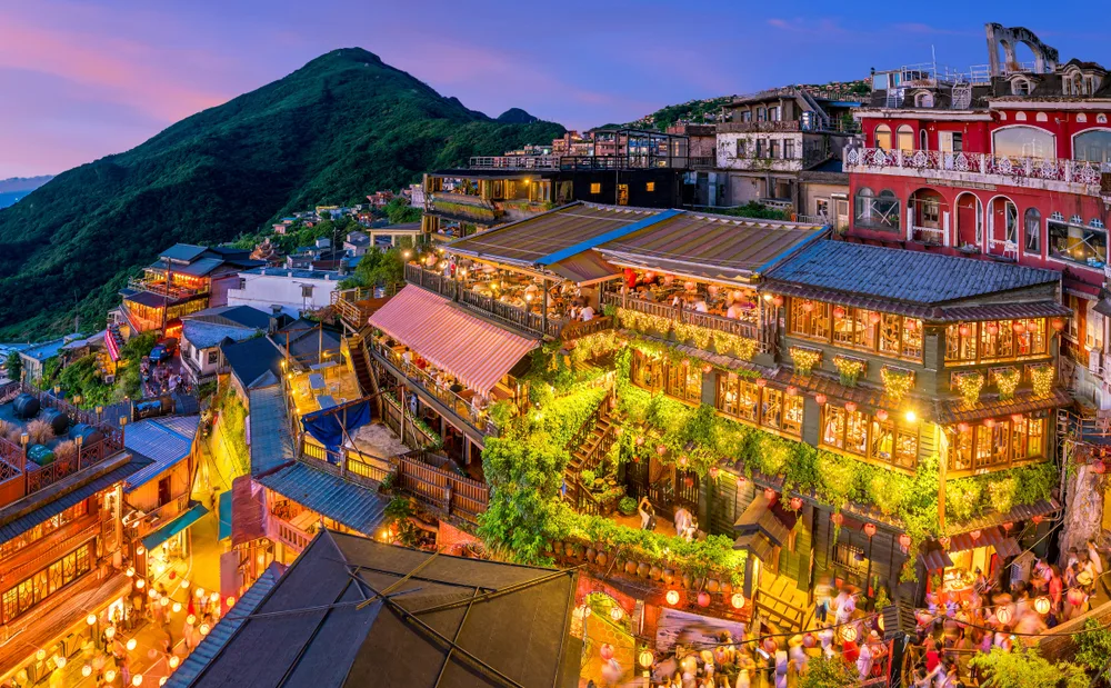 The Jiufen Old Street in Taipei during the best time to go to Taiwan