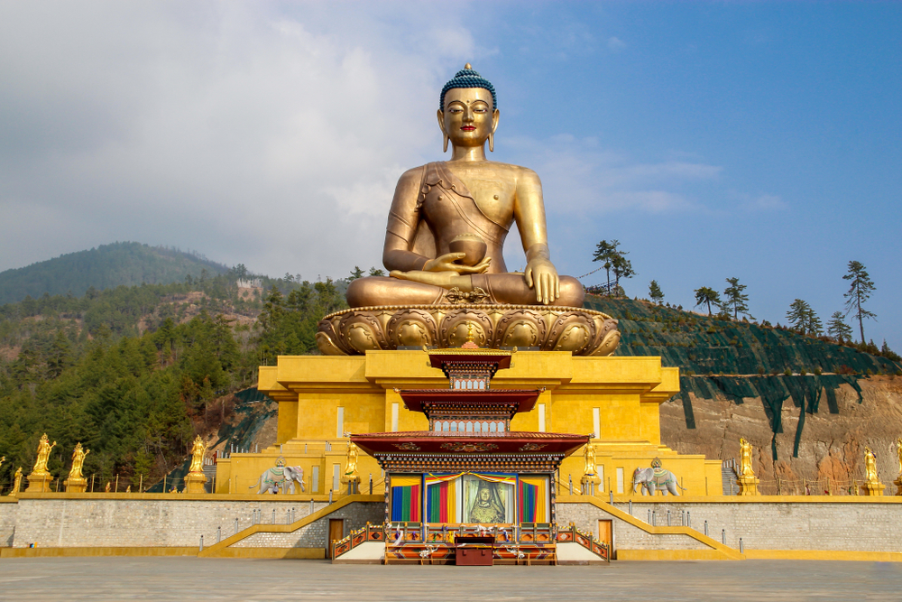 View of the Buddha Dordenma Statue in Thimphu during the least busy time to visit Bhutan
