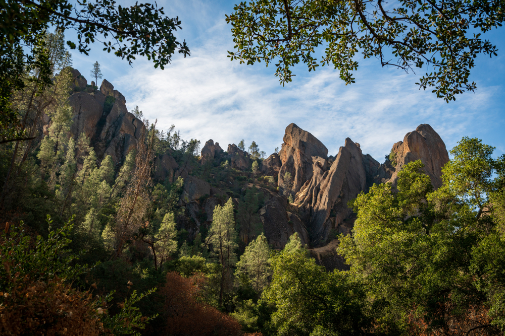 View of the Jagged Cliffs showing the best time to visit Pinnacles National Park