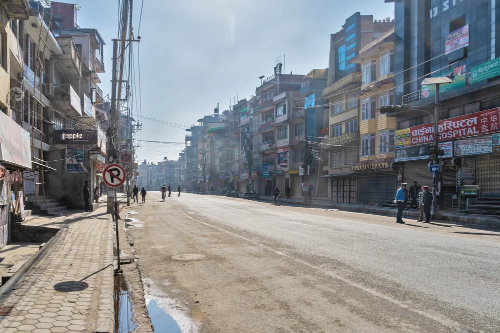 Empty streets in Kathmandu pictured during the spring, the least busy time to visit Nepal