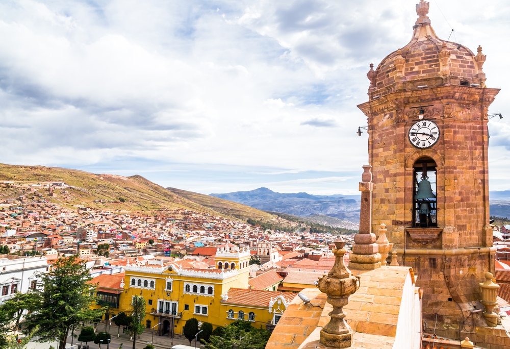 San Lorenzo Church steeple view overlooking the city for a piece on Is Bolivia Safe to Visit