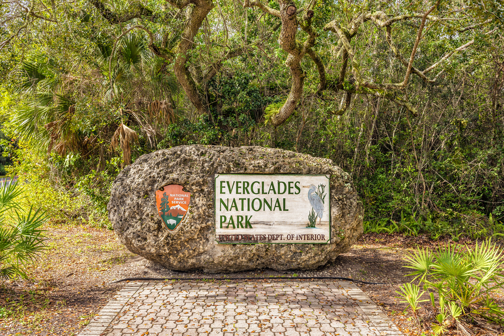 Entrance sign to Everglades National Park for a frequently asked questions section on the best time to visit the Everglades