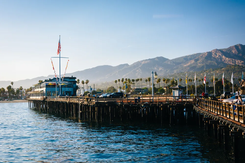 View of Stearn's Wharf on a sunny day to indicate the best time to visit Santa Barbara