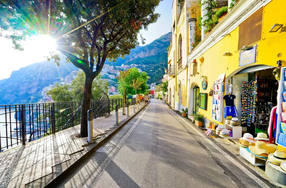 Pictured during the least busy time to visit the Amalfi Coast, a photo of Positano pictured in the middle of September, with empty streets but gorgeous views
