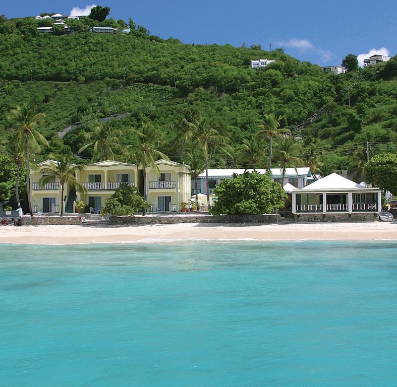Very cool view of the teal water outside Sebastian's on the Beach, one of the best resorts in the Virgin Islands