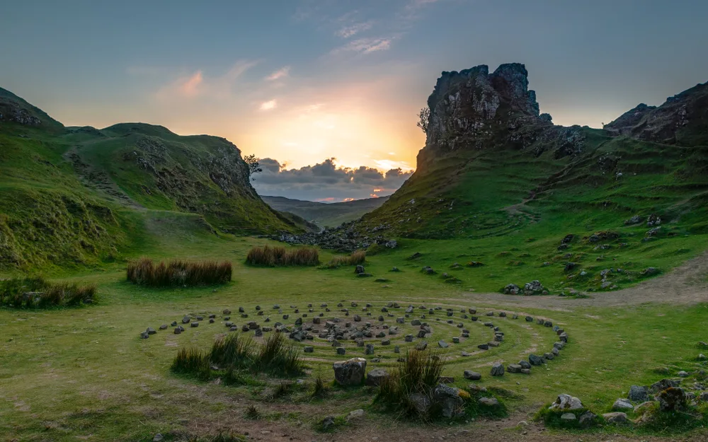 Fair Glen Skye island pictured during the late evening on the Isle of Skye, one of the best places to visit in Scotland