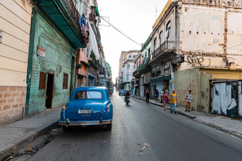 Run-down part of Havana pictured looking down an alleyway for a piece on is Cuba safe to visit