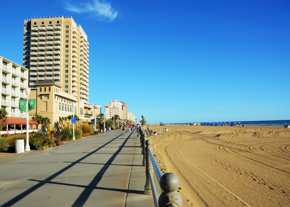 Boardwalk on Virginia Beach pictured as one of the featured places to visit in the South