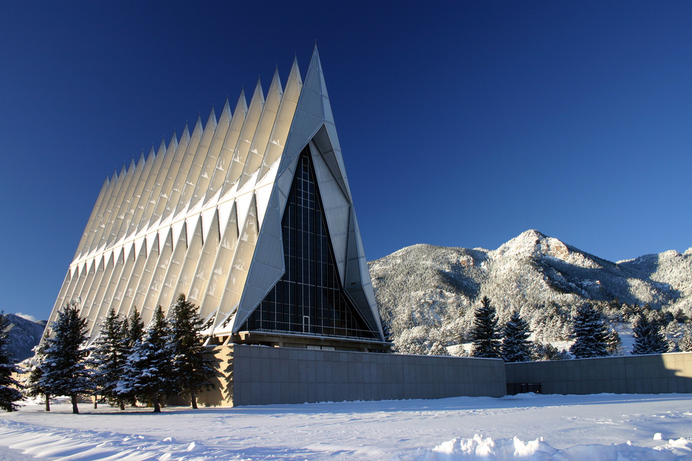 Air Force Academy in the middle of winter pictured during the best time to visit Colorado Springs