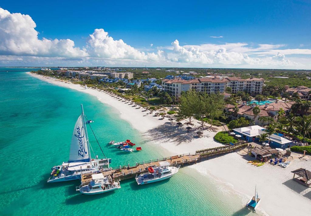 Aerial view of Beaches in Turks and Caicos, one of the best all-inclusive resorts in the Caribbean