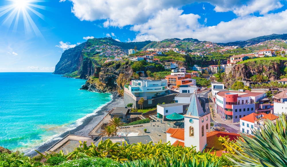 Cityscape of the old beach town of Madeira, Portugal, pictured as one of the best places to visit in April