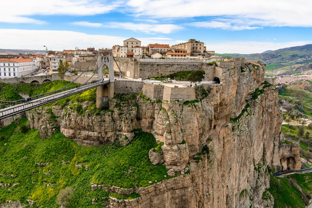 The cliffside Architecture of Constantine in Algeria pictured for a piece on whether or not the country is safe to visit