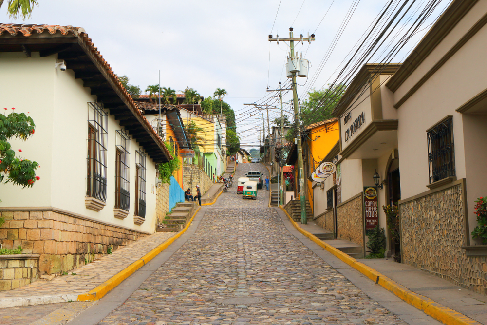 Quaint little view of the little town of Copan pictured during the least busy time to visit Honduras