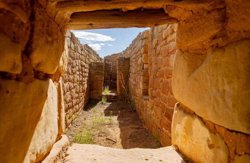 Sunny view of the historical Sun Temple in Mesa Verde National Park in Colorado pictured during the overall best time to visit