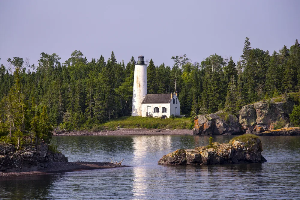 Rock Harbor Lighthouse in Isle Royale National Park for a piece on the best time to visit Headlands Dark Sky Park