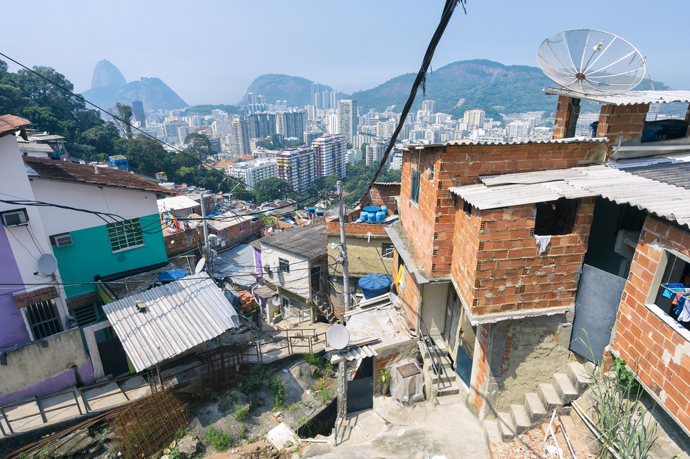 Ramshackle buildings on the side of a hill in Rio, listed as a place to avoid