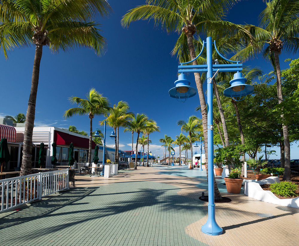 Times Square in popular Fort Myers, a great destination for couples to visit in Florida
