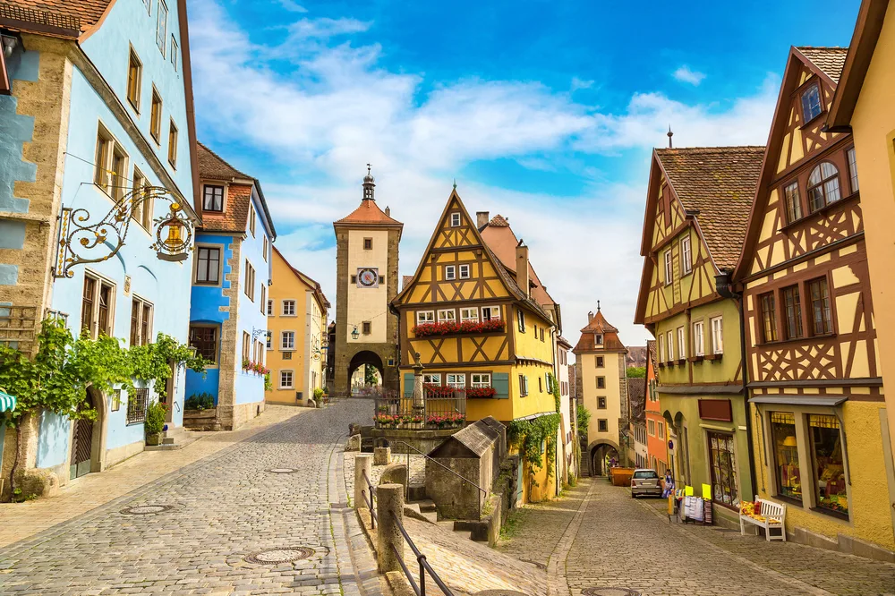 Old Medieval town of Rothenburg pictured on a clear day with few people in the streets for a piece titled Is Germany Safe to Visit
