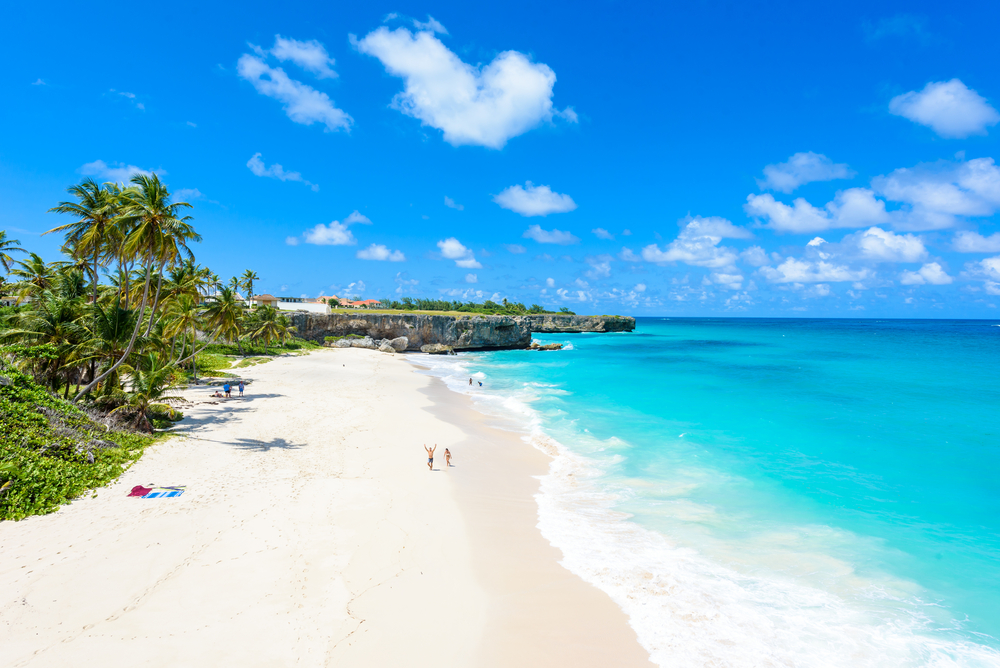 Empty white sand beach of Bottom Bay in Barbados, one of the best places to visit in January