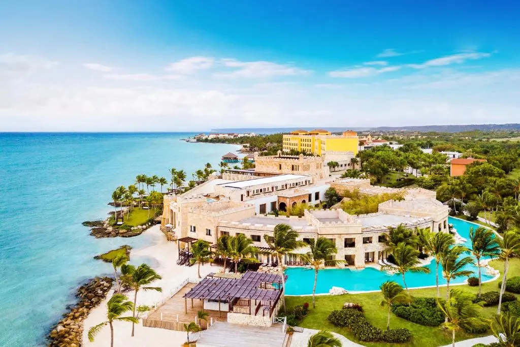 Aerial view of the beachside all-inclusive resort of Sanctuary Cap Cana, one of the best all-inclusive resorts in Punta Cana