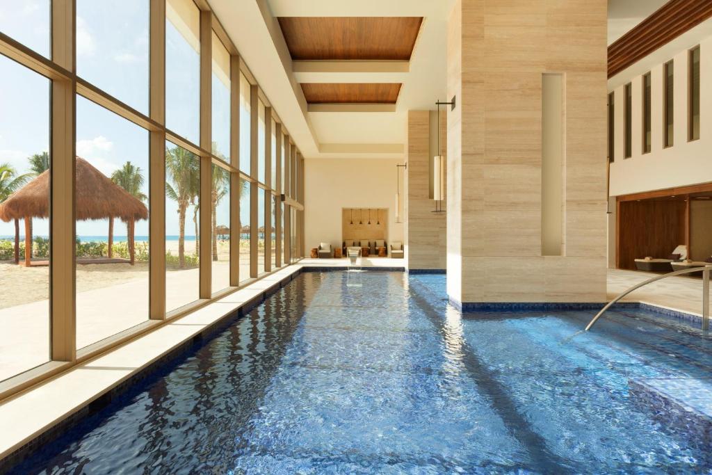 Indoor pool at the Turquoize at Hyatt Ziva, one of Mexico's best all-inclusive resorts