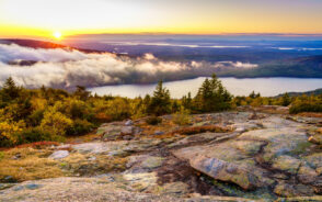 Sunset over Acadia National Park in Maine, one of the Northwest's best places to visit