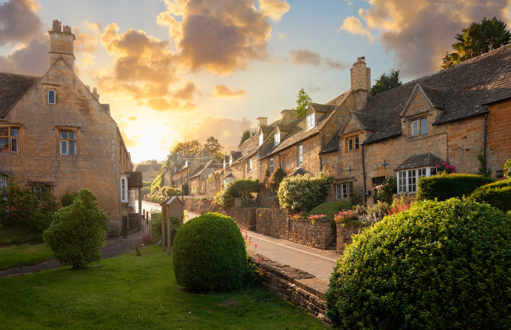 Brick homes by Bourton on the Hill near Cotswolds, one of England's best places to visit