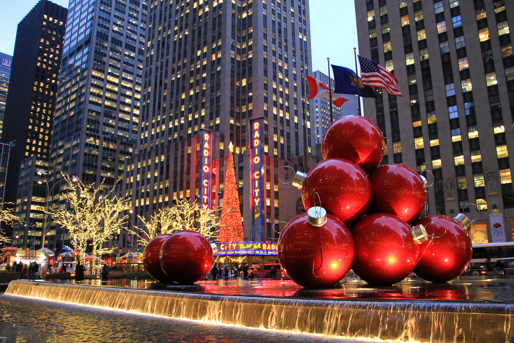 Rockefeller Center as seen during Christmas in NYC