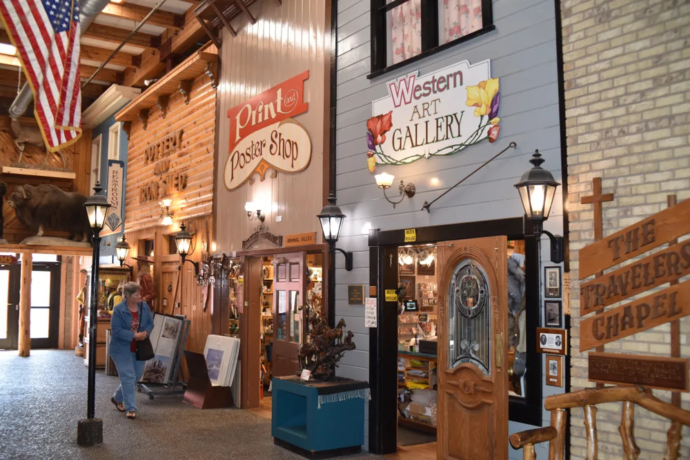 Little shops inside the Wall Drug store, one of the best places to visit in South Dakota