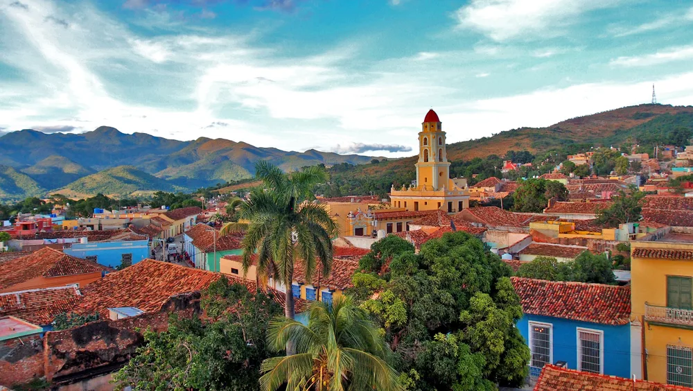 Aerial view of Trinidad, Cuba in the Sancti Spiritus province for a piece explaining how Americans can travel to Cuba