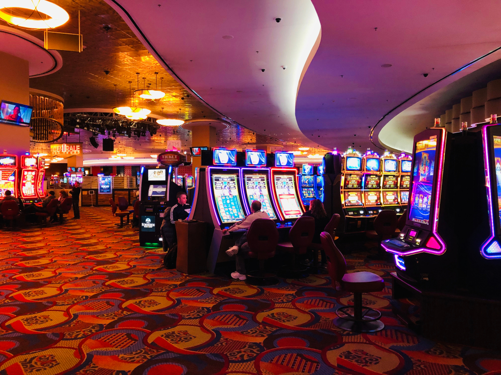 Slot machines and bright lights in the middle of one of the best places to visit on a day trip from Boston, the Mashantucket