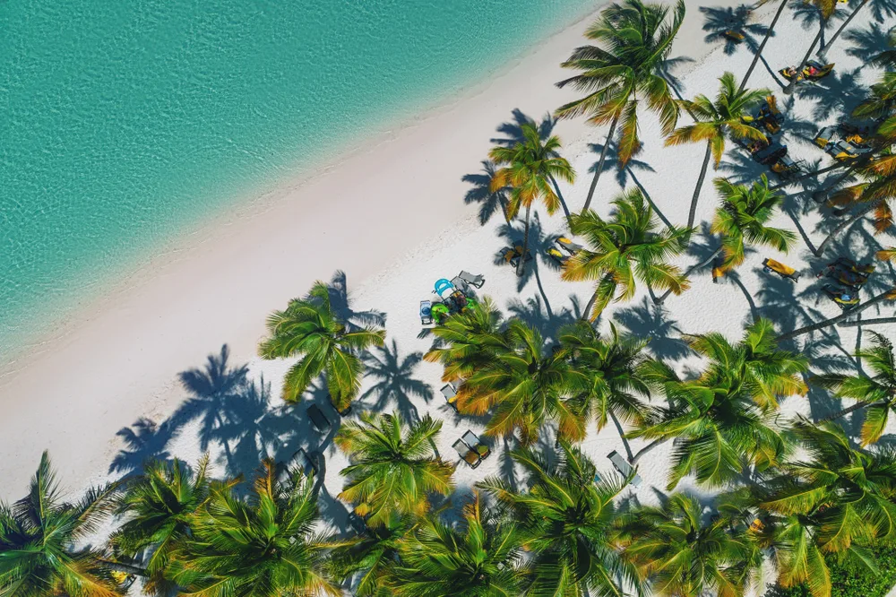 Aerial view of beach in Bavaro, Dominican Republic for a frequently asked questions section on the best islands in the Caribbean