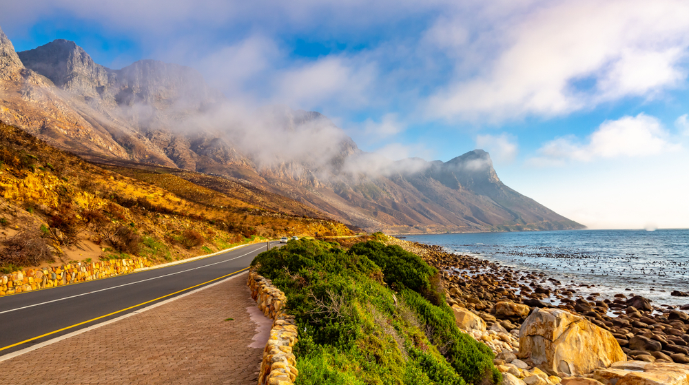 Fog over the road along the coast on the Garden Route, one of the best places to visit in South Africa