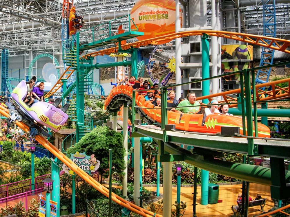 Interior of the rides section of the Mall of America, one of Minnesota's best places to visit
