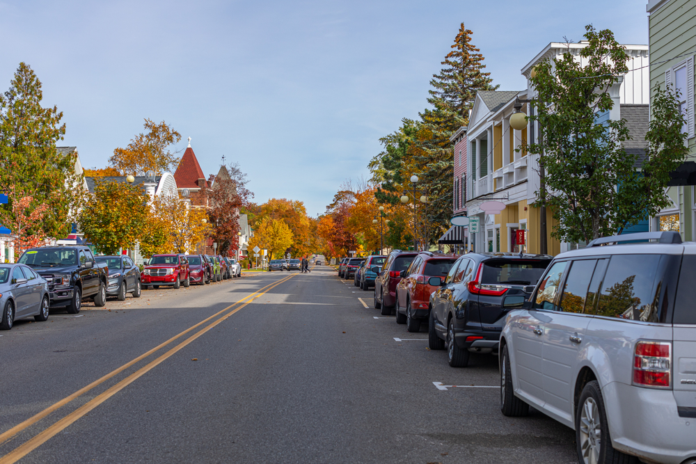 Autumn in Harbor Springs, one of the best times to go to the Tunnel of Trees, pictured on a crisp fall day