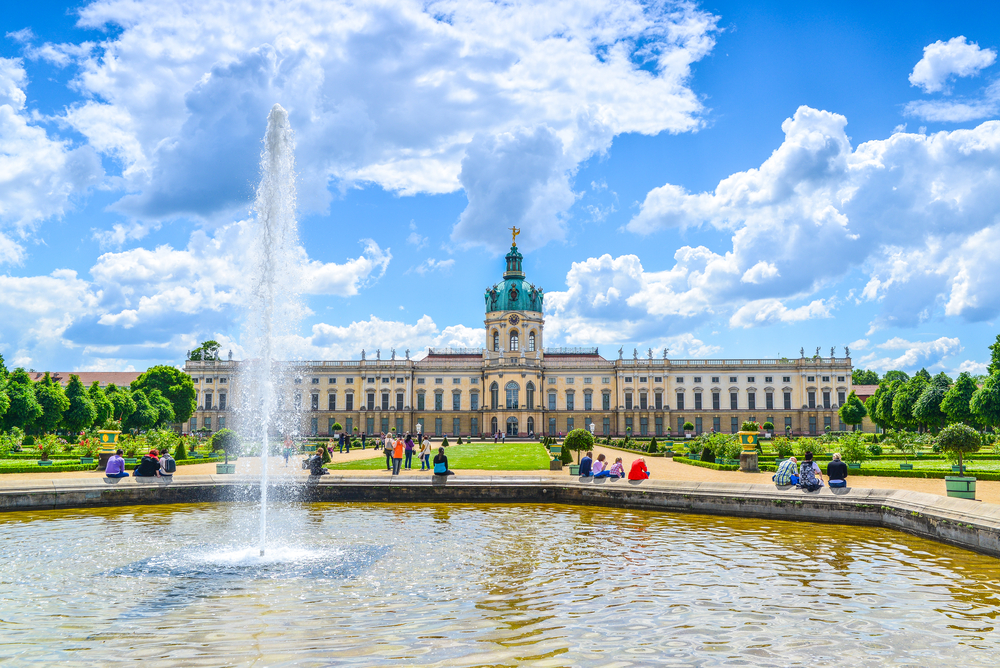 Schloss Charlottenburg, the palace in the heart of one of Berlin's best places to stay, pictured with a fountain in the front
