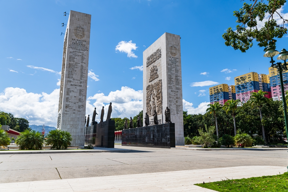 Monuments and statues in Caracas pictured during the least busy time to visit Venezuela with nobody in sight