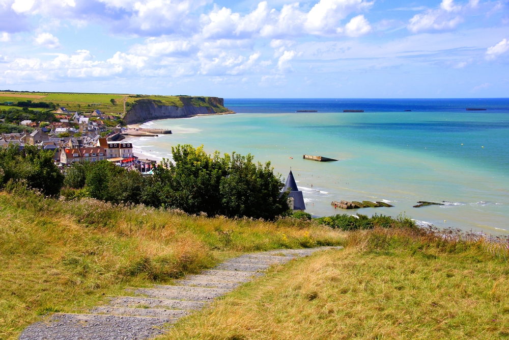 Hilltop view of the D-Day beaches in Normandy, a top pick for the best day trips from Paris